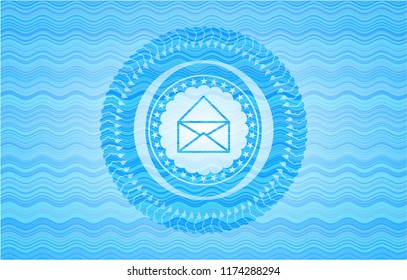 envelope icon inside water wave representation style badge.