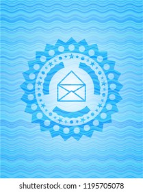envelope icon inside water wave representation emblem.