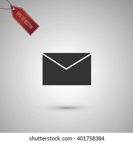 Envelope icon isolated on gray background. EPS 10 vector.