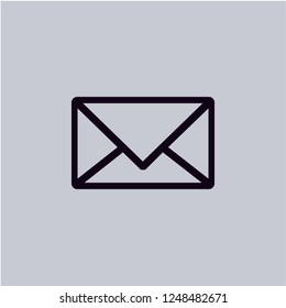 Envelope icon isolated on grey background.Premium symbol for website design, mobile application, logo, ui.Vector illustration. 