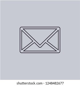 Envelope icon isolated on grey background.Premium symbol for website design, mobile application, logo, ui.Vector illustration. 