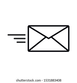 Envelope icon isolated on white background. Vector illustration. Eps 10.