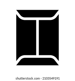 Icono de sobre aislado en fondo blanco