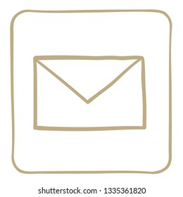 
The envelope is an icon in a light brown frame. Vector graphics.