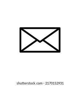 Envelope-Symbol Line Art Design einzeln auf weißem Hintergrund