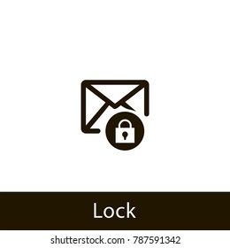envelope icon. lock envelope. sign design