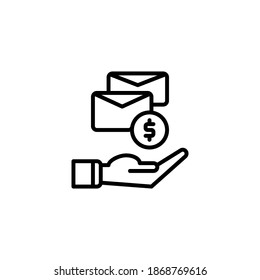 icono de sobre o ilustración de logotipo estilo de línea vectorial.