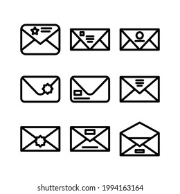 Umschlagsymbol oder Logo einzeln auf Zeichen, Vektorgrafik - Sammlung von hochwertigen Vektorsymbol in schwarzem Stil
