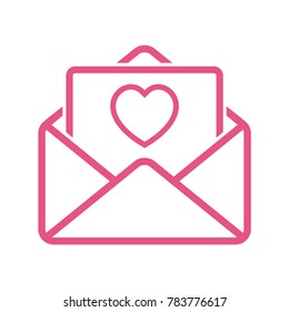 envelope icon, love letter vector illustration, love message icon 