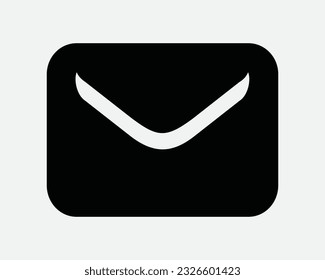 Icono Sobre. Mensaje de correo electrónico Carta de comunicación Boletín postal de correo electrónico de comunicación. EPS vectores de símbolo de símbolo de imagen de gráfico gráfico blanco negro