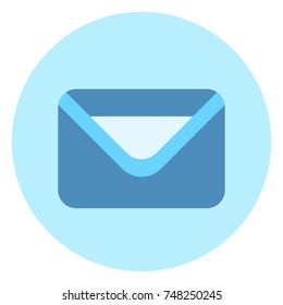 Envelope Icon Mail Post Letter Button On Blue Background Vector Illustration