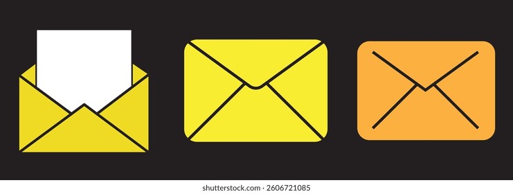 Envelope icon. Mail icon set. email icon vector. E-mail icon. Envelope illustration.