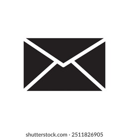 Envelope icon. Mail symbol. Black vector graphic. Simple correspondence sign.