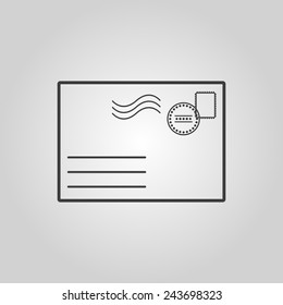 The envelope icon. Mail symbol. Flat Vector illustration