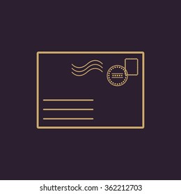 The envelope icon. Mail symbol. Flat Vector illustration