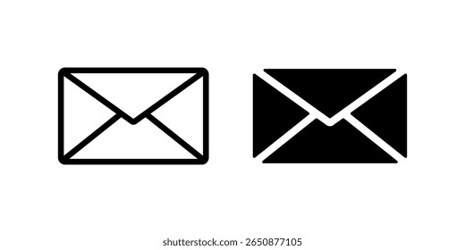 Símbolo de correo del icono del sobre para la correspondencia del correo electrónico de la comunicación del mensaje y la Ilustración vectorial del servicio postal