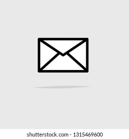 Envelope icon. Mail vector icon illustration. White envelope, mail