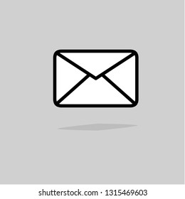 Envelope icon. Mail vector icon illustration. White envelope, mail