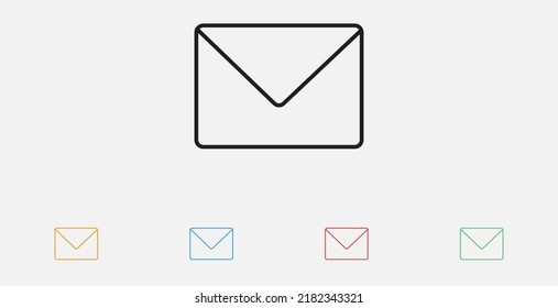 Umschlag-Symbol Mail-Symbol Vektorgrafik-Symbol. Symbol für Nachrichten. Set von bunten Design-Symbolen