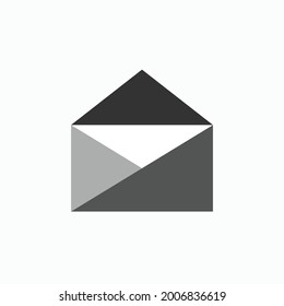 Envelope Icon. Message Symbol. Read Sign, Triangles Composition  - Vector.