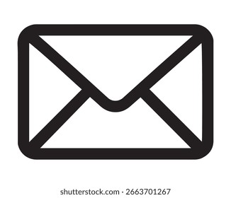 Icono de sobre – Símbolo de correo mínimo para correo electrónico, mensajería o Vector de comunicación.