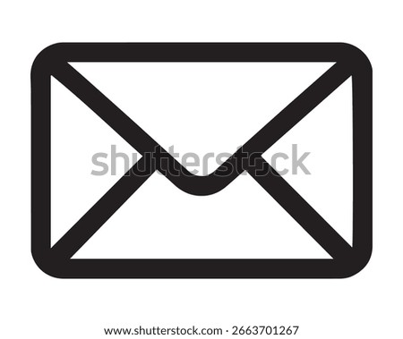 Envelope Icon – Minimal Mail Symbol for Email, Messaging or Communication Vector Editable File.