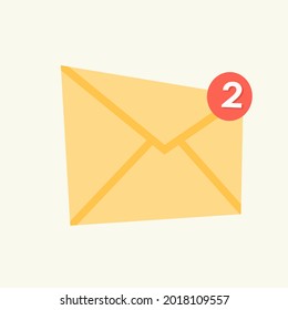 Envelope icon with missed messages. mail concept. Vector illustration