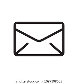 Envelope icon, multimedia icon. Outline bold, thick line style, 4px strokes rounder edges. Vector illustration