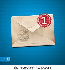 envelope icon, with notification letter message. Vector illustration