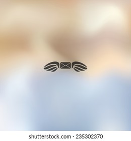 envelope icon on blurred background