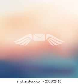 envelope icon on blurred background