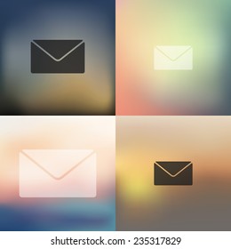 envelope icon on blurred background