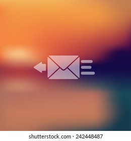 envelope icon on blurred background