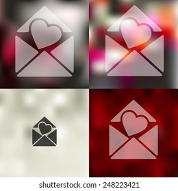 envelope icon on blurred background