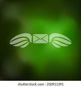 envelope icon on blurred background