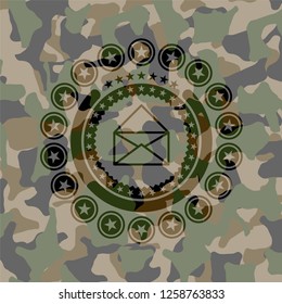 envelope icon on camo pattern