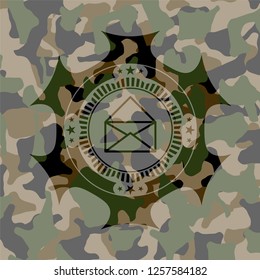 envelope icon on camo texture