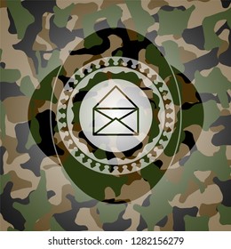 envelope icon on camo texture