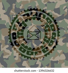 envelope icon on camo texture