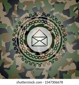 envelope icon on camouflage pattern