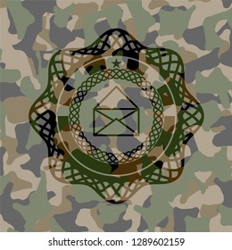 envelope icon on camouflage texture