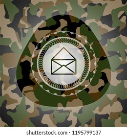 envelope icon on camouflaged pattern