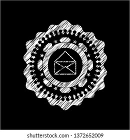 envelope icon on chalkboard