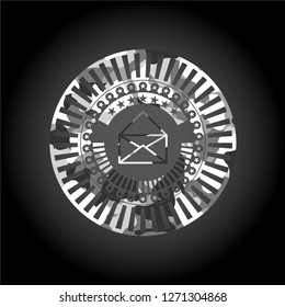 envelope icon on grey camo texture