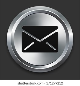 Envelope Icon on Metallic Button Collection