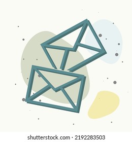 Envelope icon on multicolored background. Layers grouped for easy editing illustration. For your design.