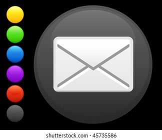 Briefumschlag Symbol auf dem runden Internet-Button Originalvektorgrafik 6 Farbversionen enthalten