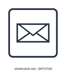 Envelope icon on rounded rectangle background with white color