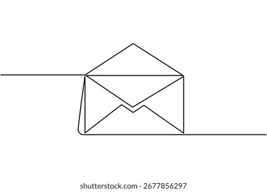 
Icono de sobre, dibujo de una línea y Vector de contorno 
