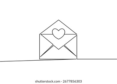 
Icono de sobre, dibujo de una línea y Vector de contorno 
